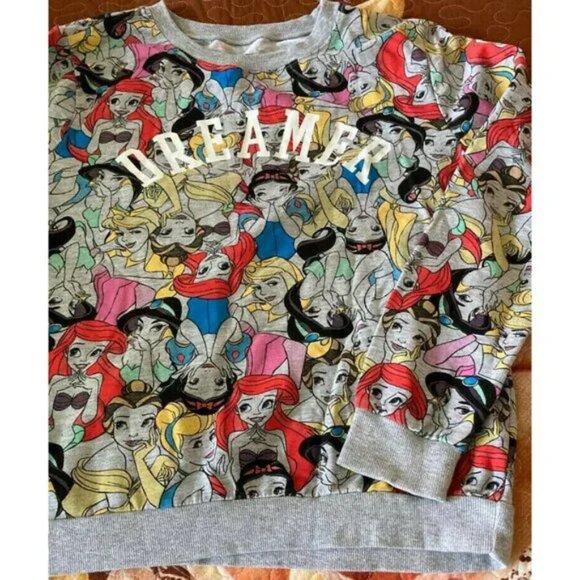Disney Princesses Royal Dreamer Colorful Graphic Women's Crew Neck Sweater M - Picture 3 of 7